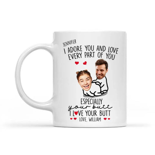 I Adore You Custom Face Valentine Mug