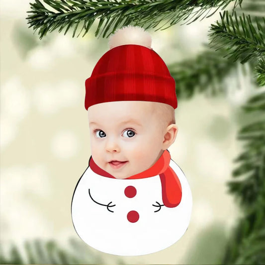 Personalized Santa Kid Face Christmas Ornament